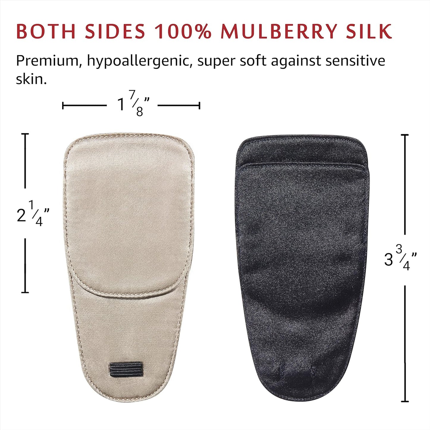 Astropic 2Pcs Silk Eye Patches for Adults Kids Glasses to Cover Either Eye (Medium, Khaki)