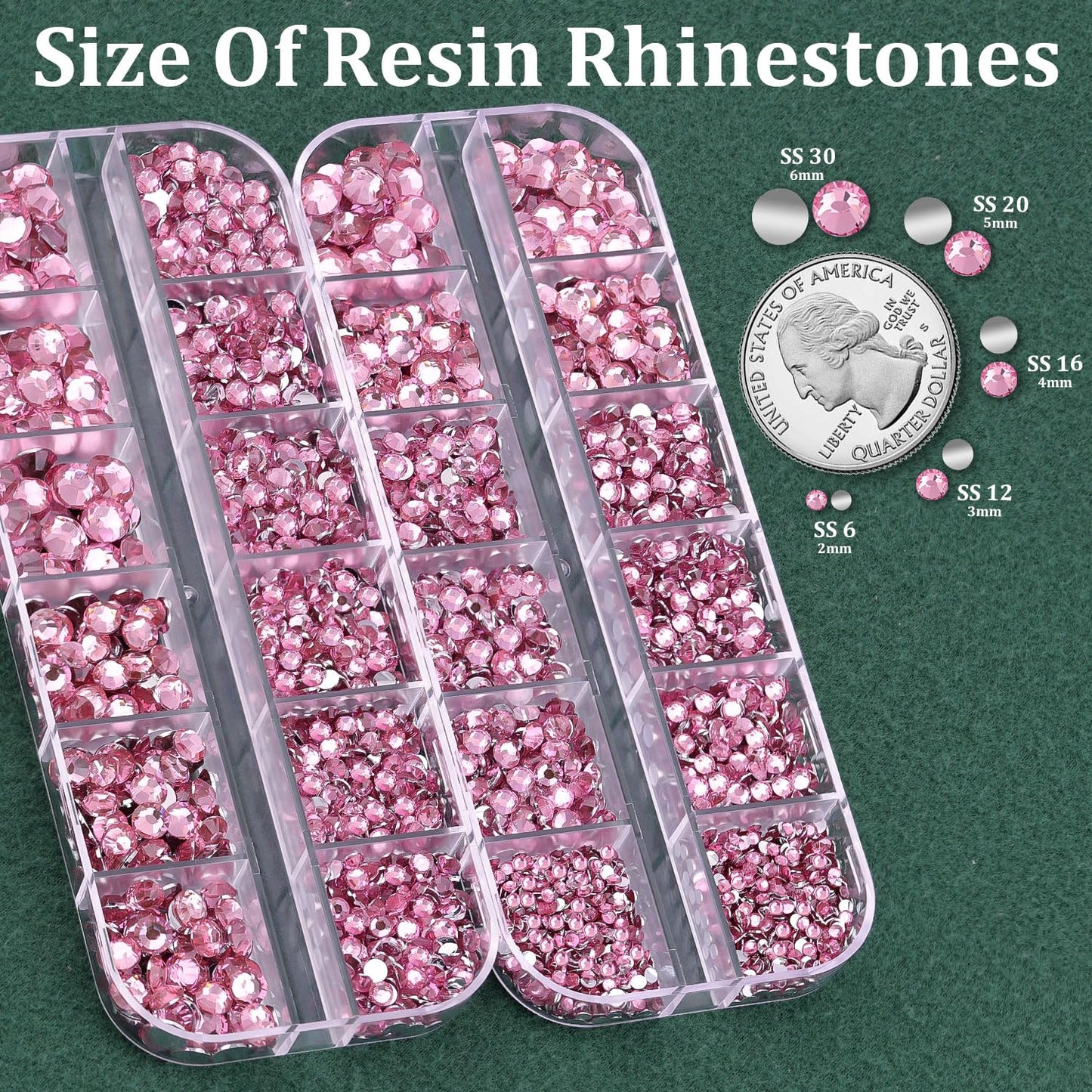 Resin Rhinestones for Crafting with B7000 Jewelry Glue, 2 Boxes Dark Pink Flatback Crystals with 3Pcs 10ml Glue for Bedazzling Crafts DIY Nail Art Makeup，Non Hotfix Gems for Clothing Shoes