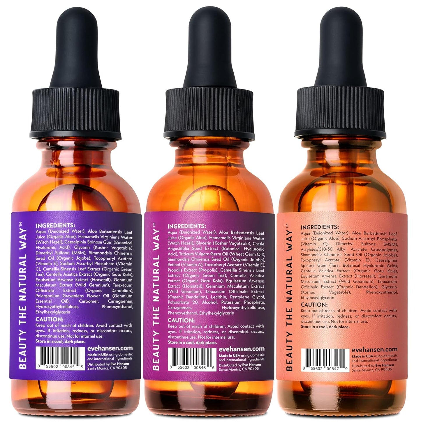 Eve Hansen Facial Serum Set | Vitamin C Serum, Hyaluronic Acid Serum, Retinol Serum | Hydrating and Anti-Aging Serum Set | 3x1 oz