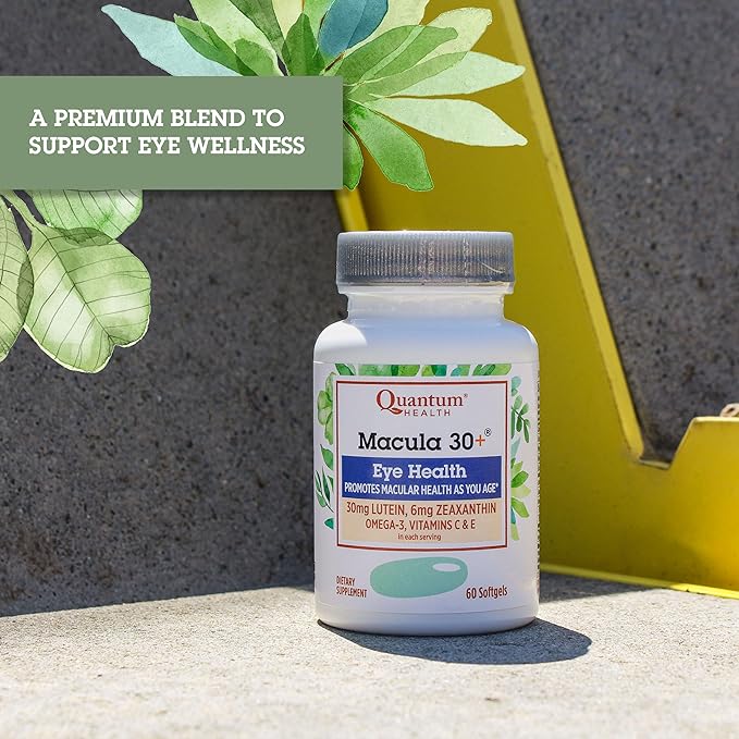 Quantum Health Macula 30+ Eye Health Omega-3, and E|60 Softgels, 30 Day