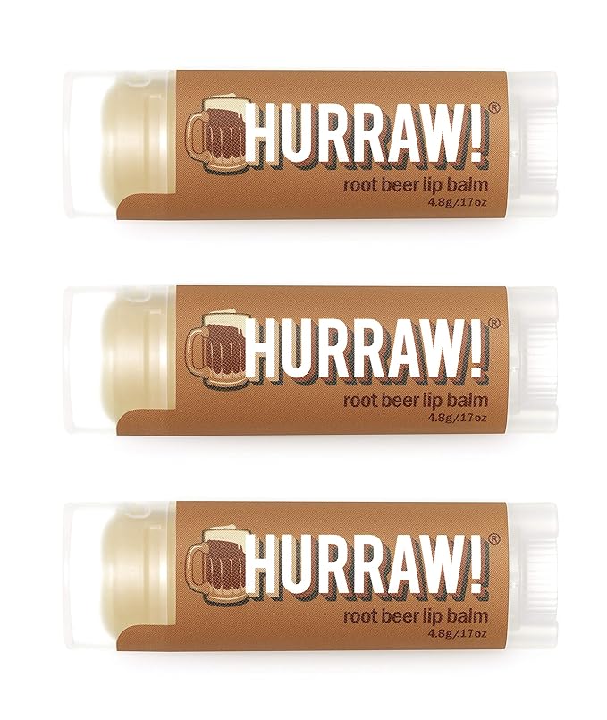 Hurraw! Root Beer Lip Balm, 3 Pack: Organic, Certified Vegan, Cruelty and Gluten Free. Non-GMO, 100% Natural Ingredients. Bee, Shea, Soy and Palm Free. Made in USA
