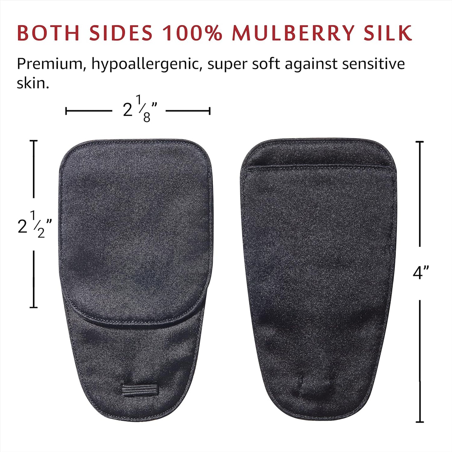 Astropic 2Pcs Large Silk Eye Patches for Adults Kids Big Glasses to Cover Either Eye (Large, Black)