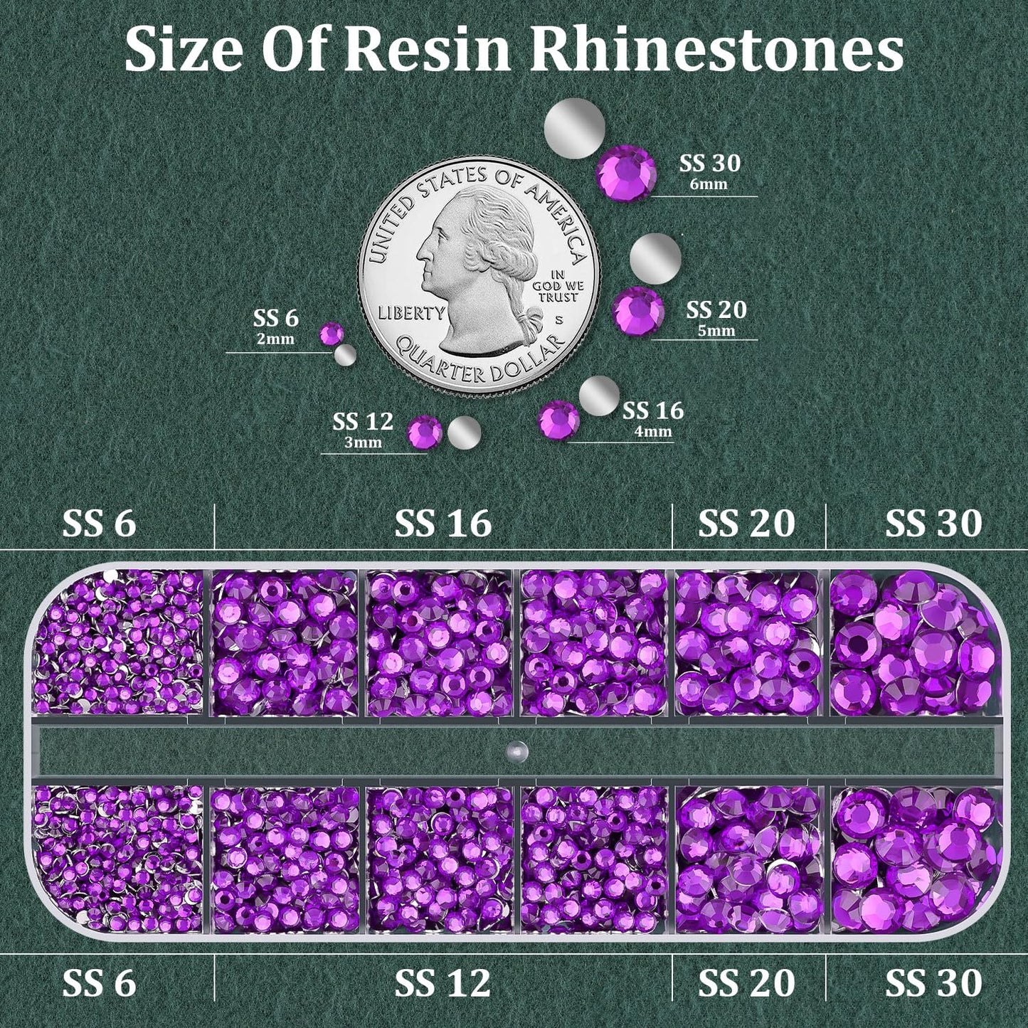 Resin Rhinestones for Crafting with B7000 Jewelry Glue, 1 Box Dark Violet Flatback Crystals with 3Pcs 10ml Glue for Bedazzling Crafts DIY Nail Art Makeup，Non Hotfix Gems for Clothing Shoes