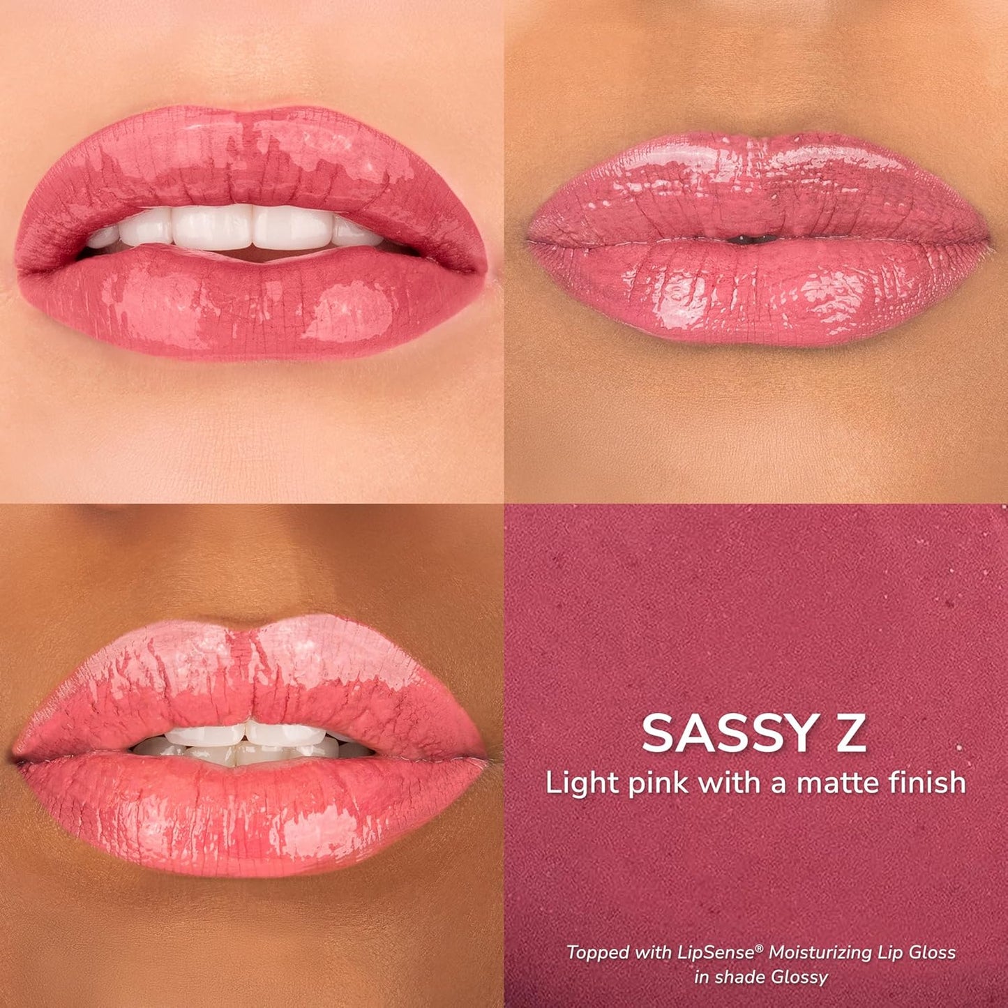 SeneGence LipSense Sassy Z Liquid Lipstick and Glossy Clear Lip Gloss Duo – 18HR Wear, Hydrating, Waterproof, Transfer-Proof