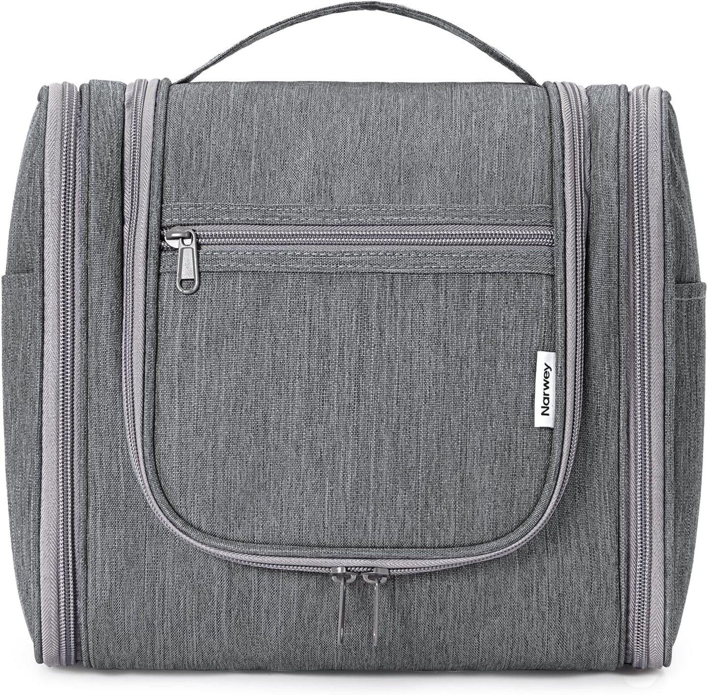 Narwey Hanging Toiletry Bag for Women Travel Makeup Bag Organizer Toiletries Bag Men for Cosmetics Essentials Accessories (Large, Grey)