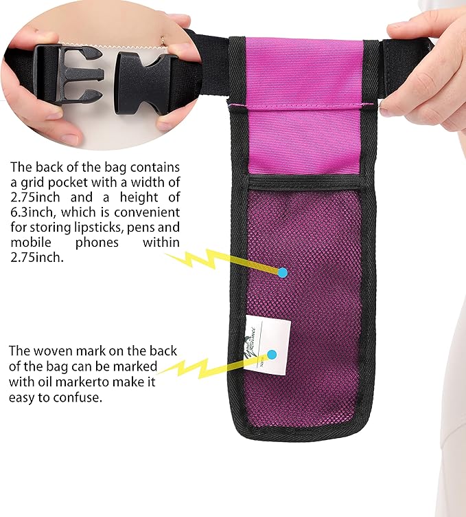 Massage Bottle Bag Massage Therapist Holster Massage Lotion Holster Massage Oil Holster（YR-1KD-Rose Red）