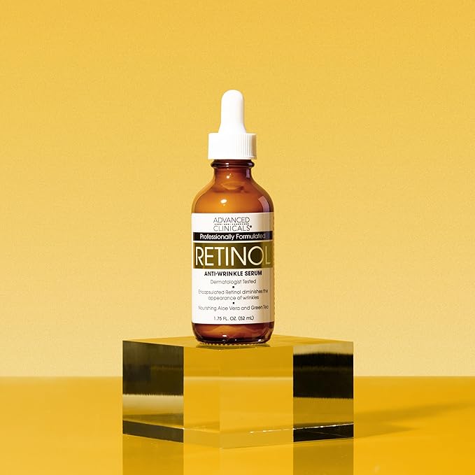 Advanced Clinicals Retinol Serum For Face | Visible Anti Aging Retinol Serum Skin Care Face Moisturizer With Vitamin E Helps Improve Look Of Wrinkles, Fine Lines, & Uneven Skin Tone, 1.75 Fl Oz