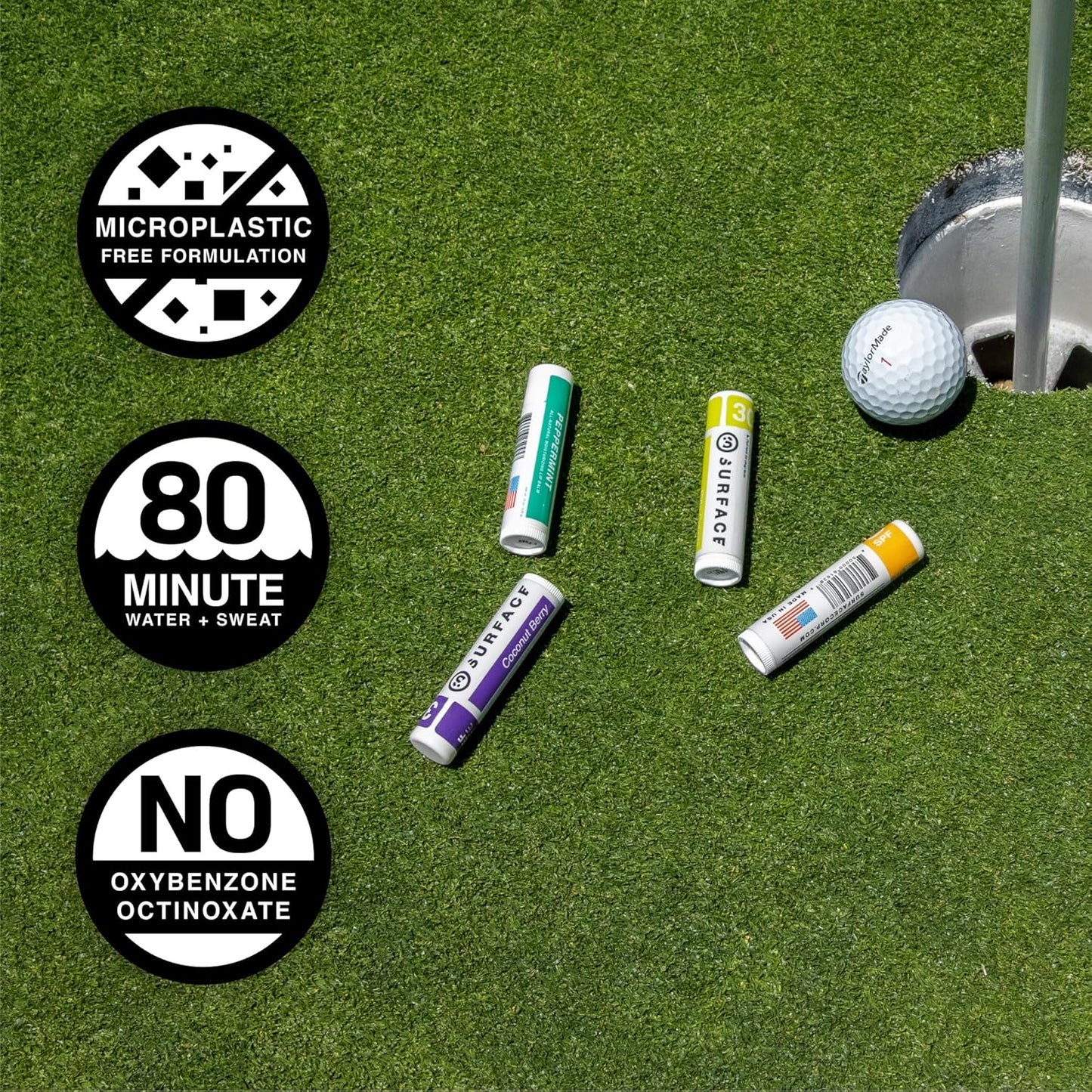 Surface SPF 30 Sunscreen Lip Balm, Broad Spectrum SPF Lip Sunscreen for Dry Cracked Lips, Moisturizing Chapstick for Outdoor Use, Water Resistant Lip Protection for 80 Minutes, Pina Colada, 0.15oz