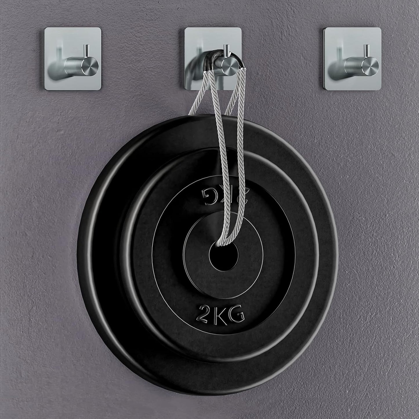 Brushed Nickel Self Adhesive Towel Hooks for Bathroom Wall Door Mounted - SUS304 Stainless Steel Strong Strips Stick on 3M Wall Hooks for Hanging Coat, Hat, Bag, Key, Jacket – 8 Pack