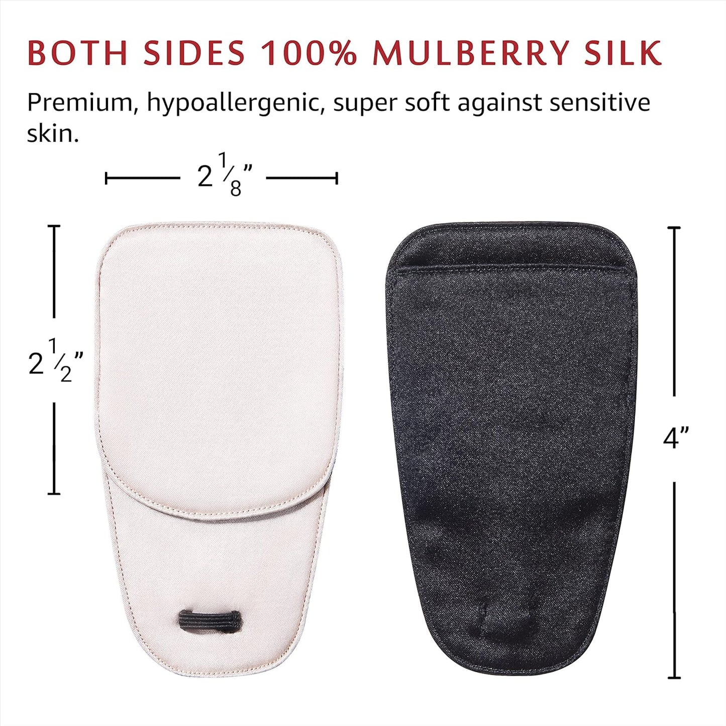 Astropic 2Pcs Large Silk Eye Patches for Adults Kids Big Glasses to Cover Either Eye (Large, Creamy Beige)