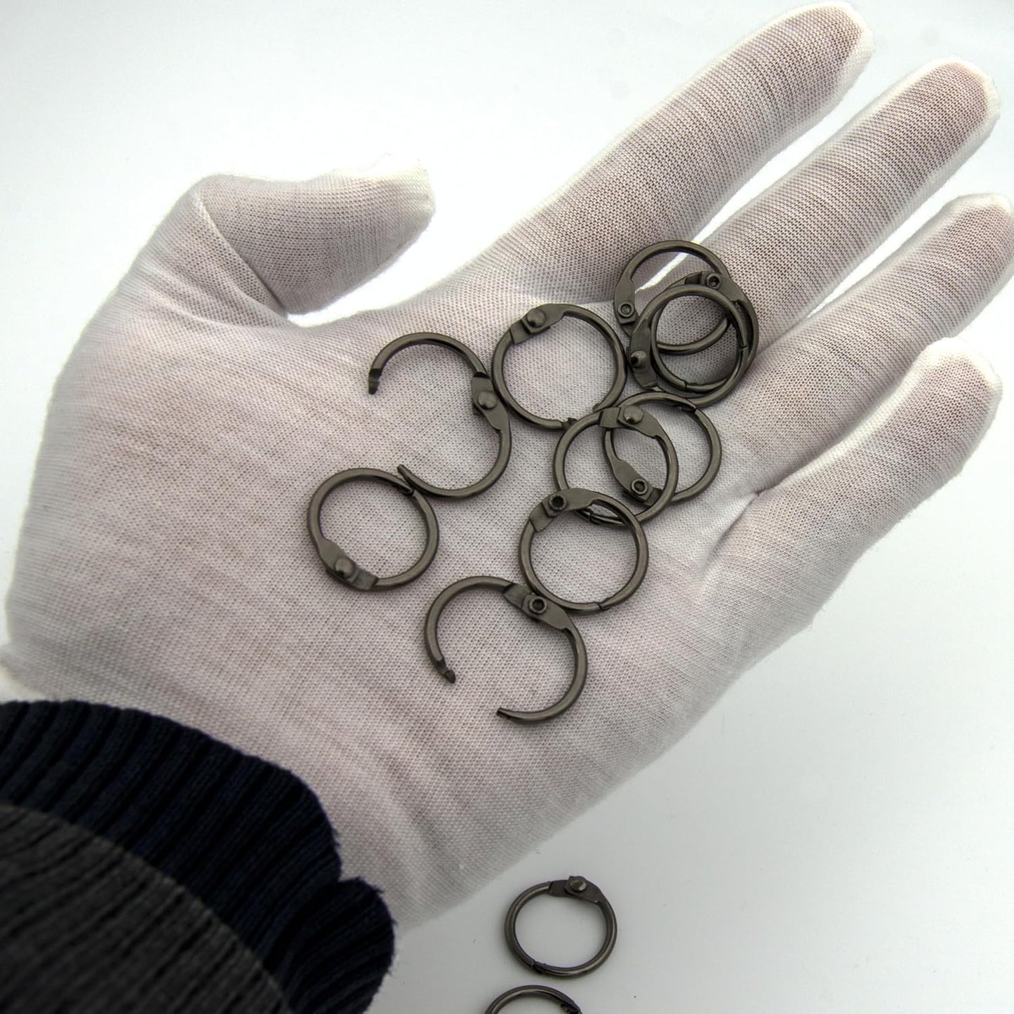 Loose Leaf Binder Rings Inner Dia: 0.65 inch(16mm) 100pcs Metal Gun Black Book Binder Rings Paper Rings Clips Key Rings Index Cards Rings Great for Home School Office