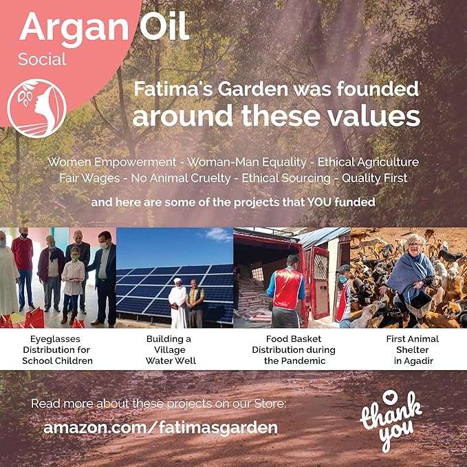 Fatima's Garden Argan Oil - Organic Moisturizer for Skin & Hair, 150ml