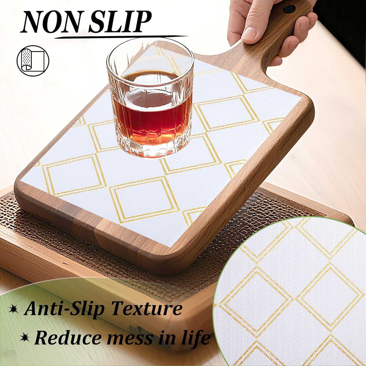 Cabinet Liners for Shelves Waterproof 24 Inch X 20 Ft Shelf Liners for Kitchen Cabinets Non-Adhesive Dress Drawer Liners Non Slip Grip Cupboard Paper for Kitchen Bathroom Closet Fridge Pantry