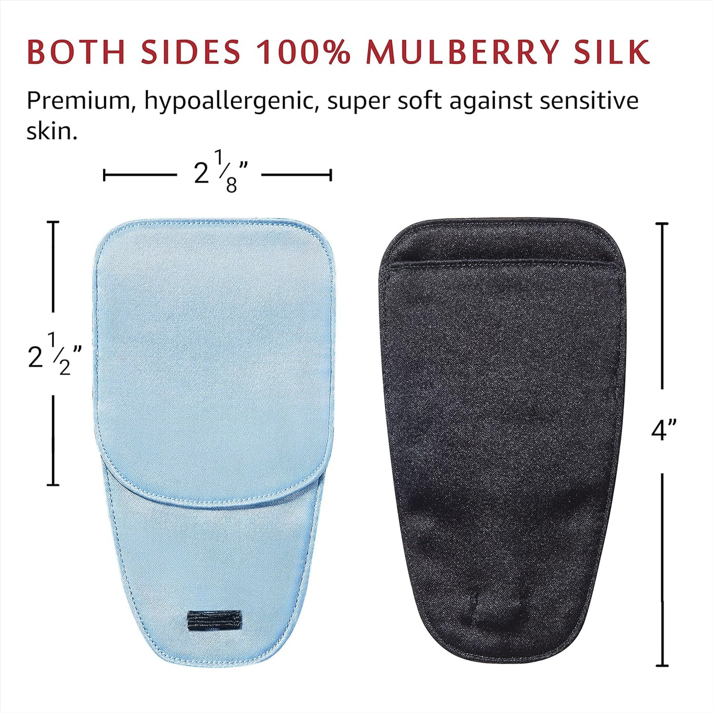 Astropic 2Pcs Large Silk Eye Patches for Adults Kids Big Glasses to Cover Either Eye (Large, Sky Blue)