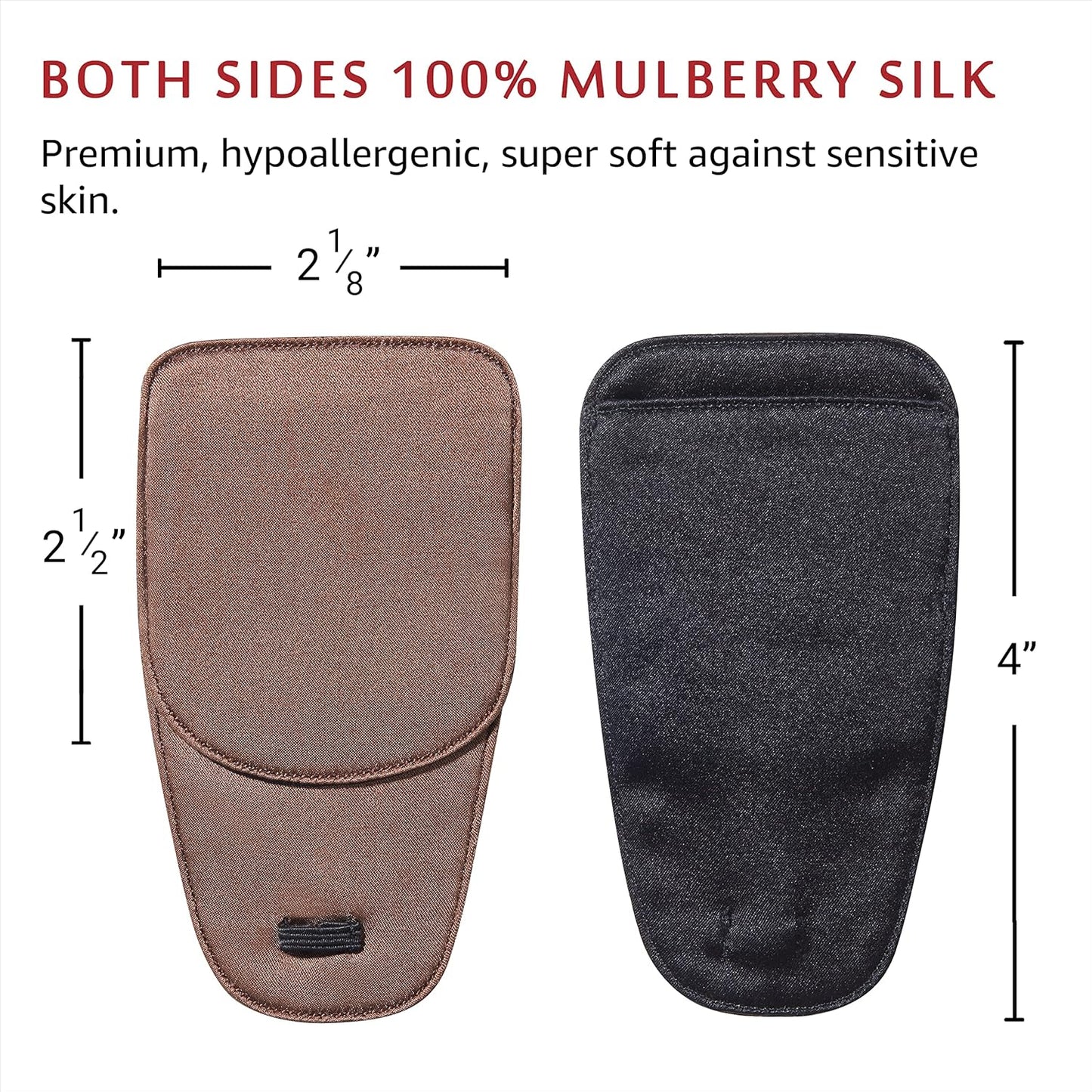 Astropic 2Pcs Large Silk Eye Patches for Adults Kids Glasses to Cover Either Eye (Large, Brown)