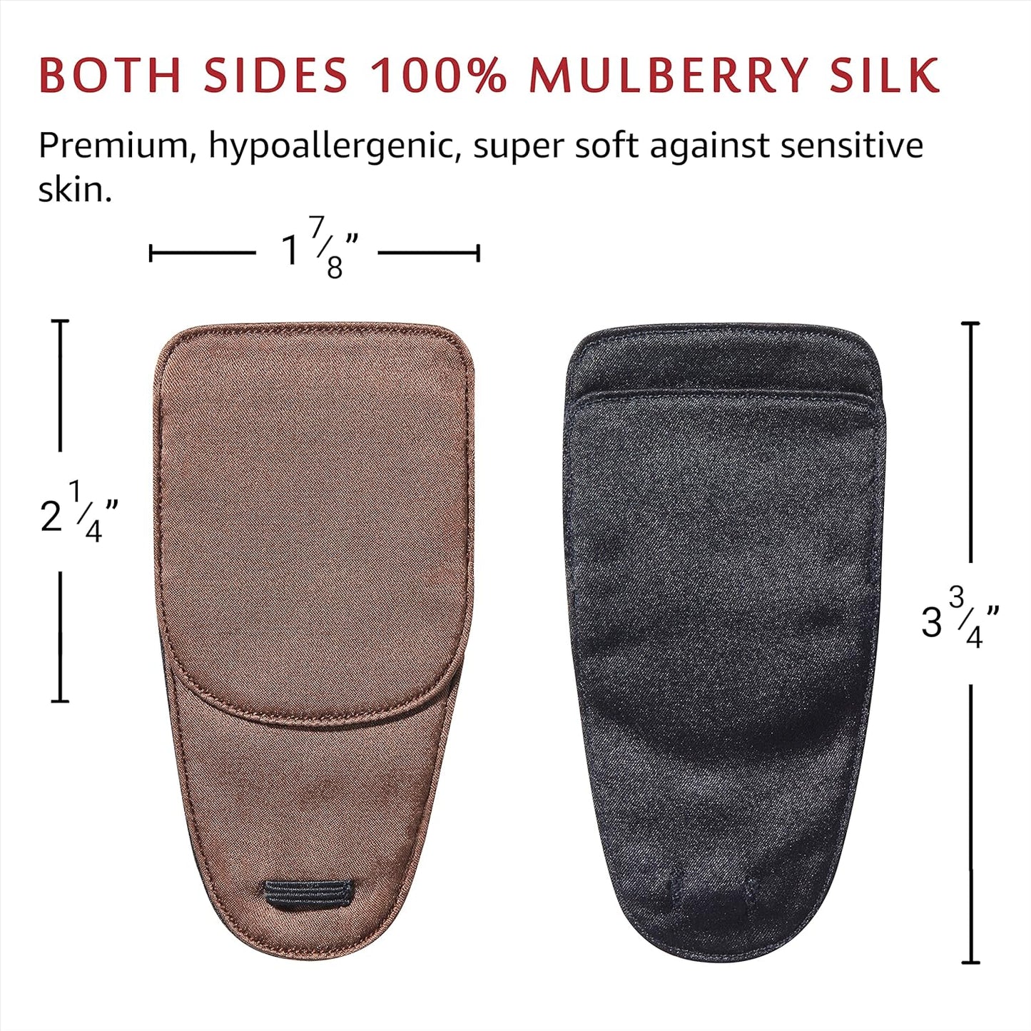 Astropic 2Pcs Silk Eye Patches for Adults Kids Glasses to Cover Either Eye (Medium, Brown)