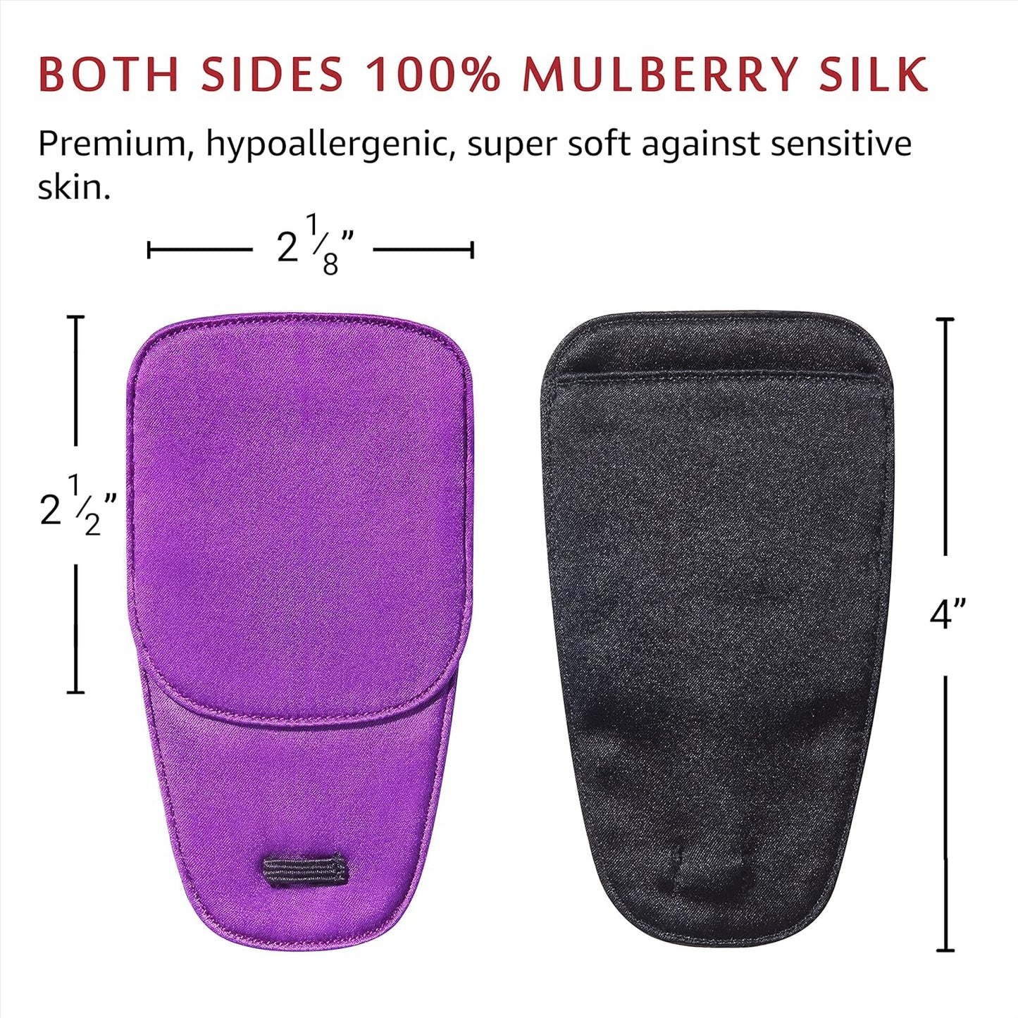 Astropic 2Pcs Large Silk Eye Patches for Adults Kids Big Glasses to Cover Either Eye (Large, Violet)