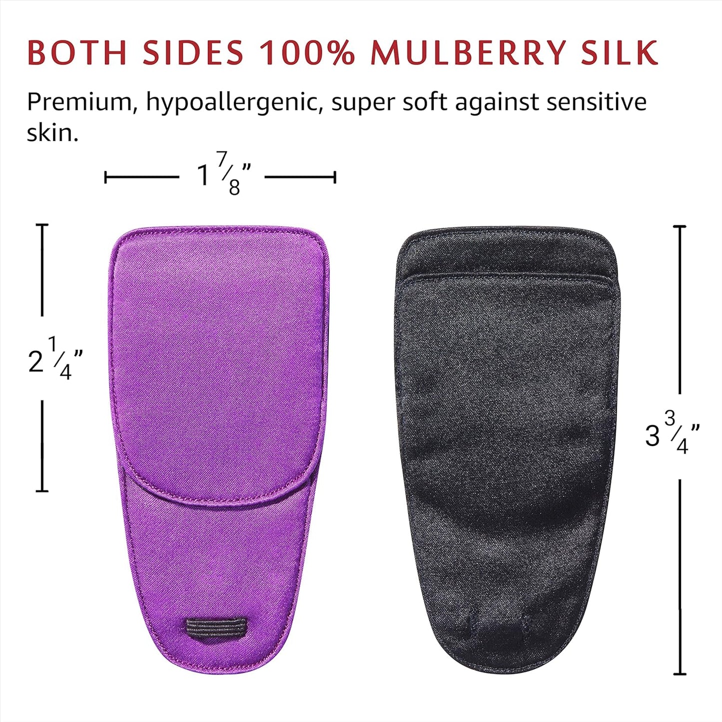 Astropic 2Pcs Silk Eye Patches for Adults Kids Glasses to Cover Either Eye (Medium, Violet)